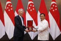 Menteri Pertahanan Prabowo Subianto menerima kunjungan kehormatan Senior Minister and Coordinationg Minister For National Security, Republic Of Singapore H.E. Mr. Teo Chee Hean. (Dok. Biro Humas Setjen Kemhan) 
