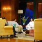 Ketua Umum Partai Gerindra Prabowo Subianto menerima kunjungan Ketua Dewan Pertimbangan Presiden Jenderal TNI (Purn.) Wiranto. (Dok. Tim Media Prabowo Subianto)